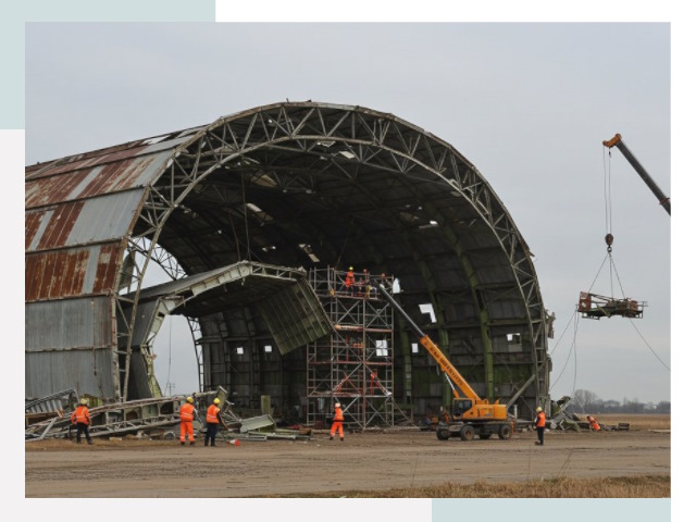 Демонтаж ангаров в Кохме